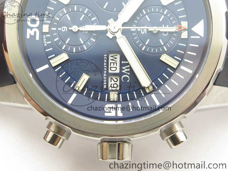 MIROTIME 1224 Aquatimer Chrono IW376803 V6F 1:1 Best Edition Blue Dial on Ruber Strap A Neat 7083